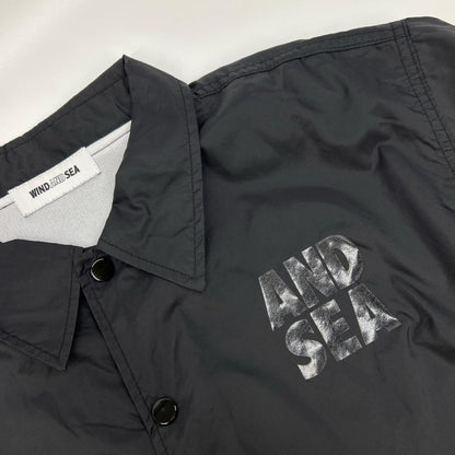 SNKR DUNK x WIND AND SEA Black Nylon Coach Jacket Size L