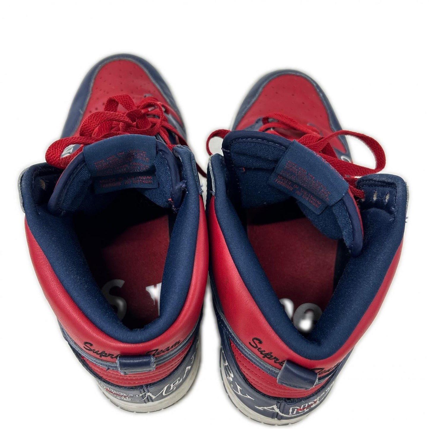 NIKE x Supreme SB Dunk High OG QS Varsity Red Sneakers Size 27