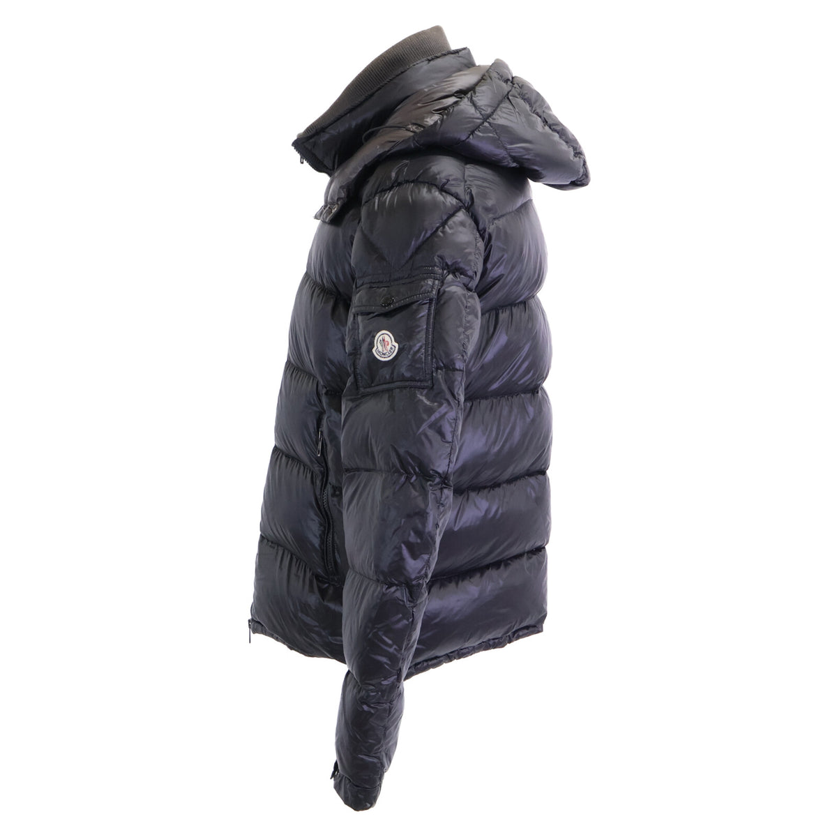 MONCLER ZIN GIUBBOTTO Layered Collar Jacket Black Size 4