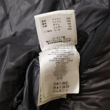 MONCLER ZIN GIUBBOTTO Layered Collar Jacket Black Size 4