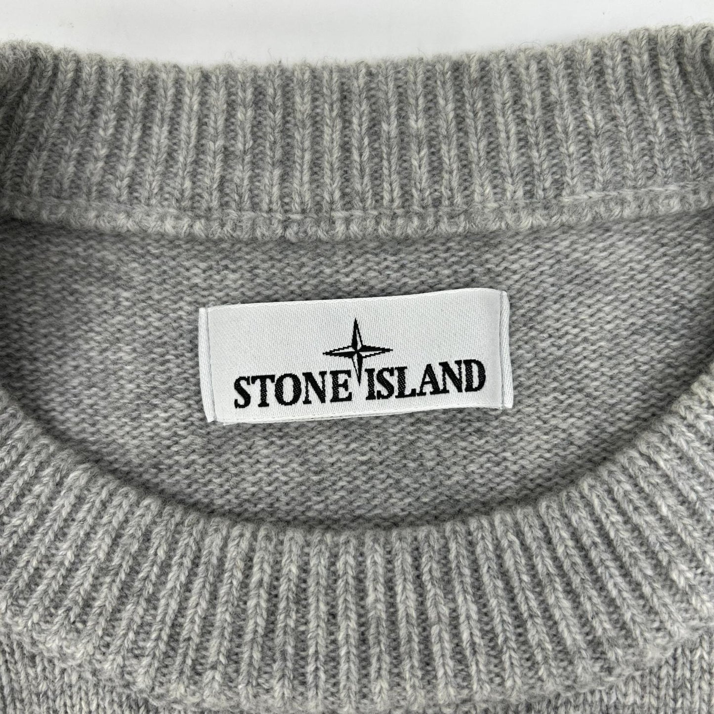 STONE ISLAND Gray Crewneck Knit Sweater Size XL