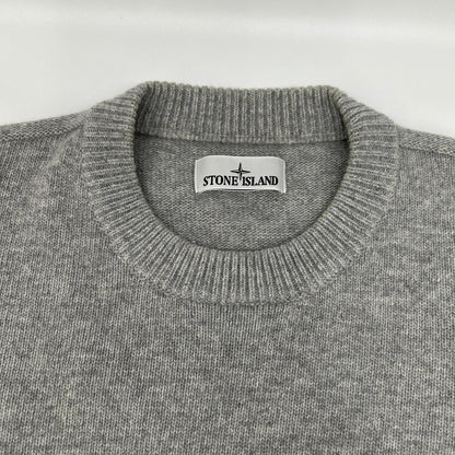 STONE ISLAND Gray Crewneck Knit Sweater Size XL