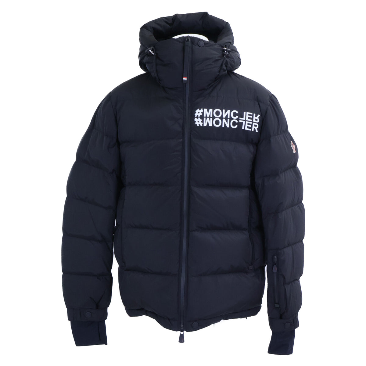 MONCLER GRENOBLE ISORNO Hooded Down Ski Jacket Black Size 3