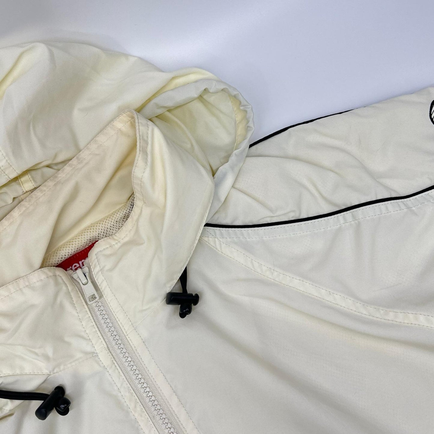 Supreme 17SS White Striped Logo Windbreaker Size S