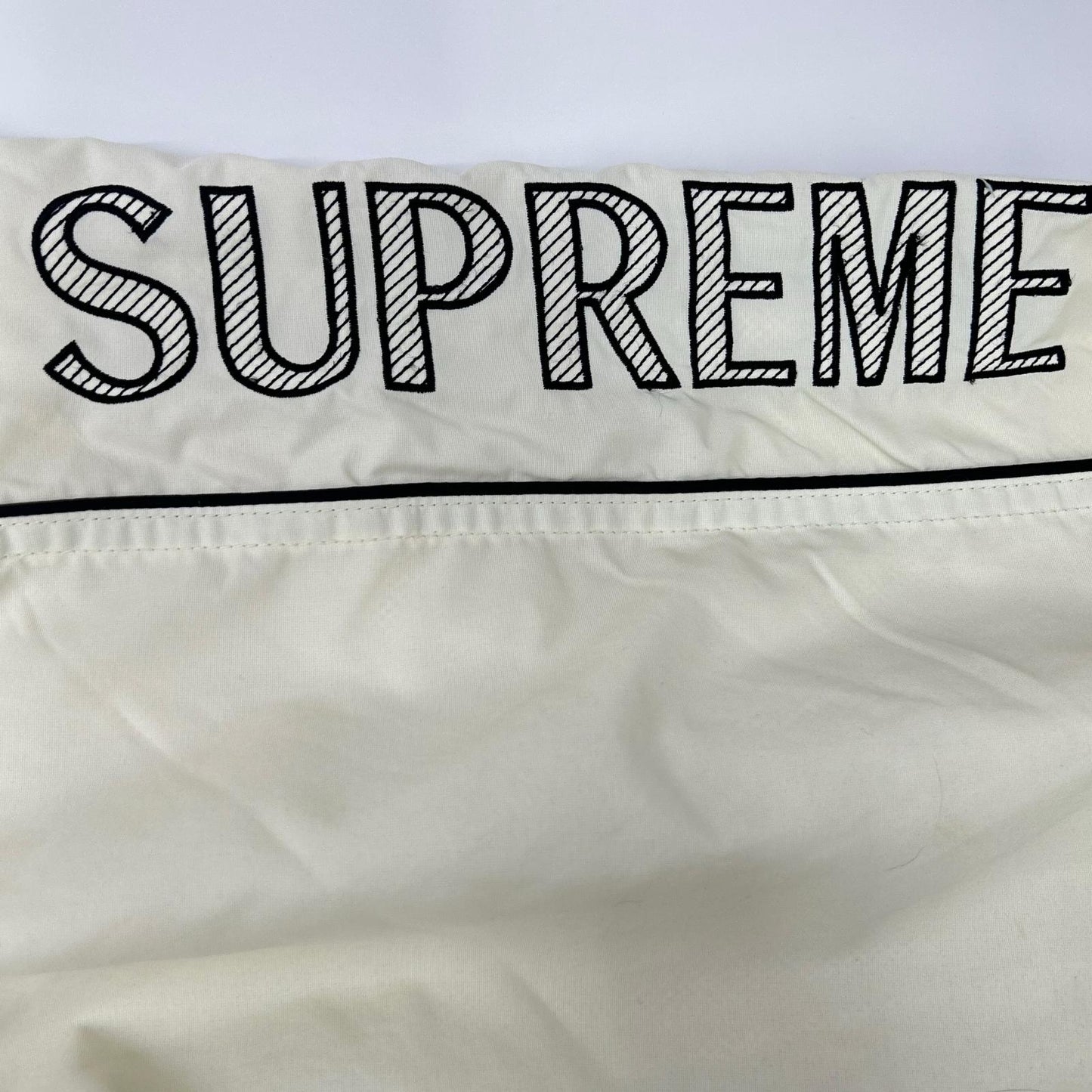 Supreme 17SS White Striped Logo Windbreaker Size S