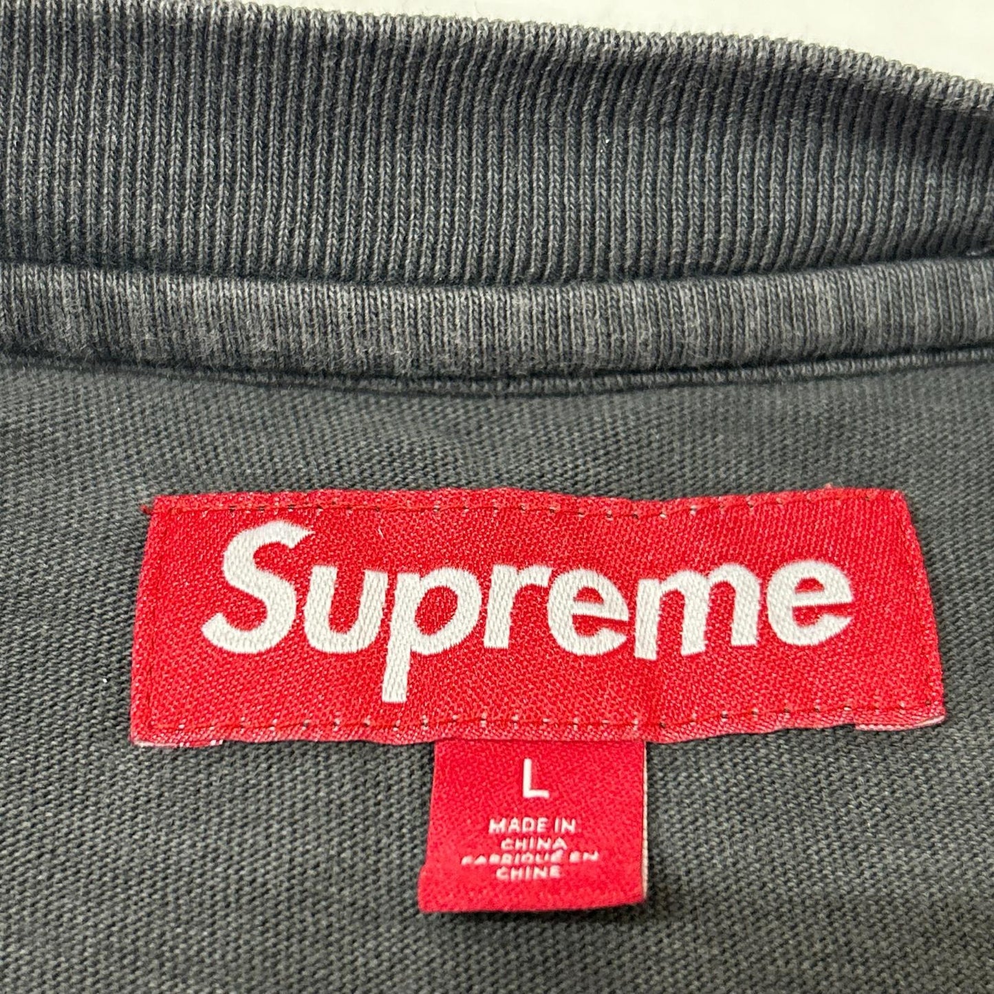 Supreme 26SS Charcoal Gray Crewneck Long Sleeve Shirt Size L