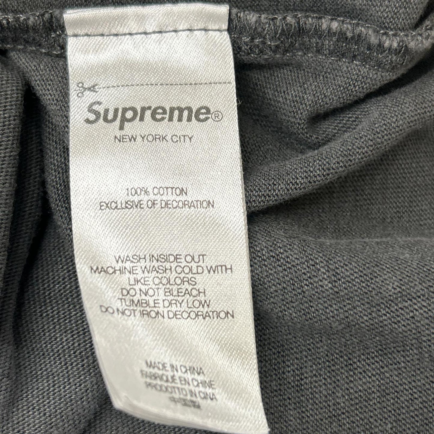 Supreme 26SS Charcoal Gray Crewneck Long Sleeve Shirt Size L
