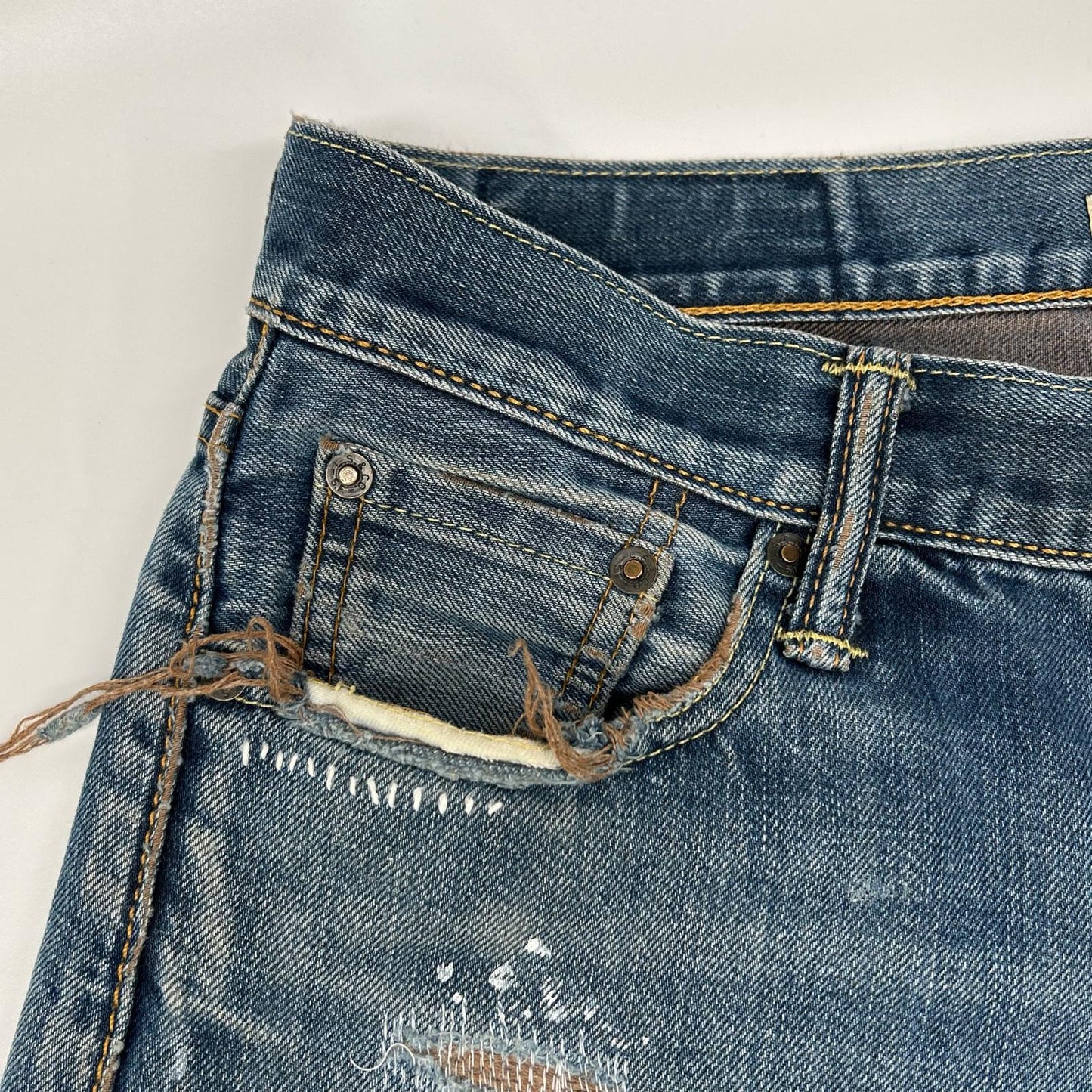 INNOCENCE NYC Indigo Rush Repair Denim Jeans Size 31