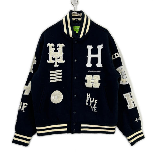 HUF Varsity Stadium Jacket Navy Wool Size M