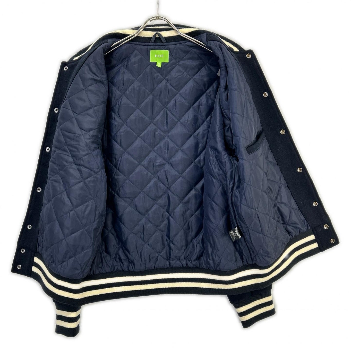 HUF Varsity Stadium Jacket Navy Wool Size M