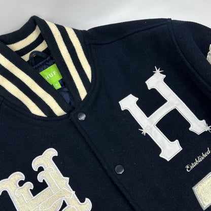 HUF Varsity Stadium Jacket Navy Wool Size M
