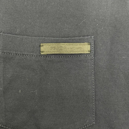 PRADA UJL879 Long Sleeve Pocket Cotton T-Shirt Navy Size XL