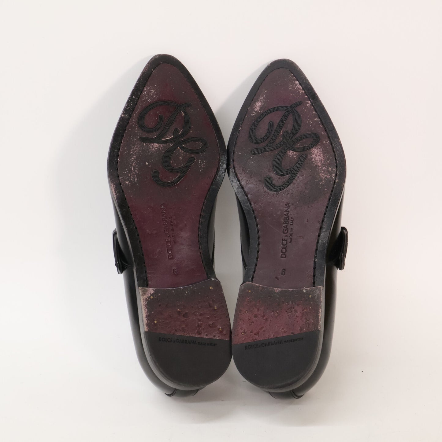 DOLCE&GABBANA A50375 Silver Buckle Single Shoes Black Size 6