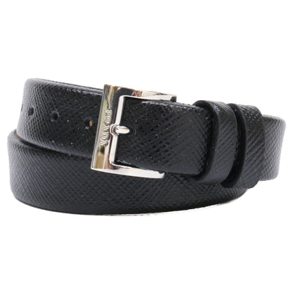 PRADA CENTURION Leather Bracelet Black Size ONE SIZE