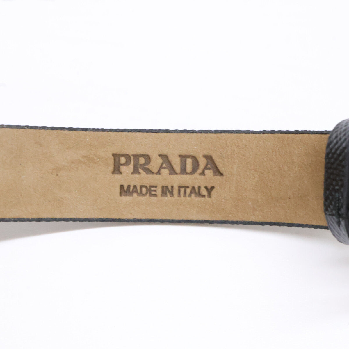PRADA CENTURION Leather Bracelet Black Size ONE SIZE