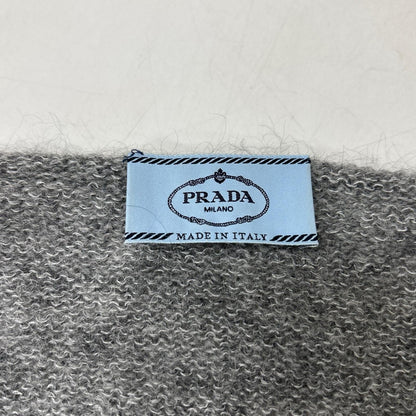 PRADA 1F88 Mohair Damaged Knit Sweater Gray Size 44