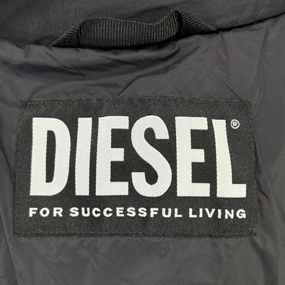 DIESEL W-ROLF-LONG Black Nylon Down Coat Size L