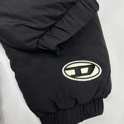 DIESEL W-ROLF-LONG Black Nylon Down Coat Size L