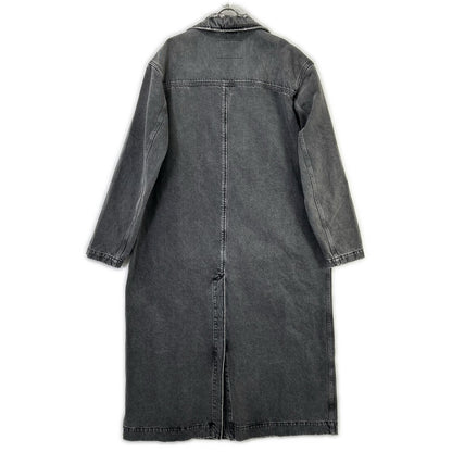 DIESEL 22AW Charcoal Distressed Denim Long Coat Size L