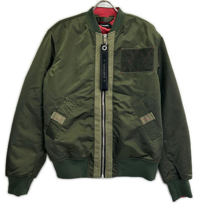 DIESEL 18SS Khaki Nylon MA-1 Jacket Size L