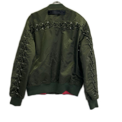 DIESEL 18SS Khaki Nylon MA-1 Jacket Size L