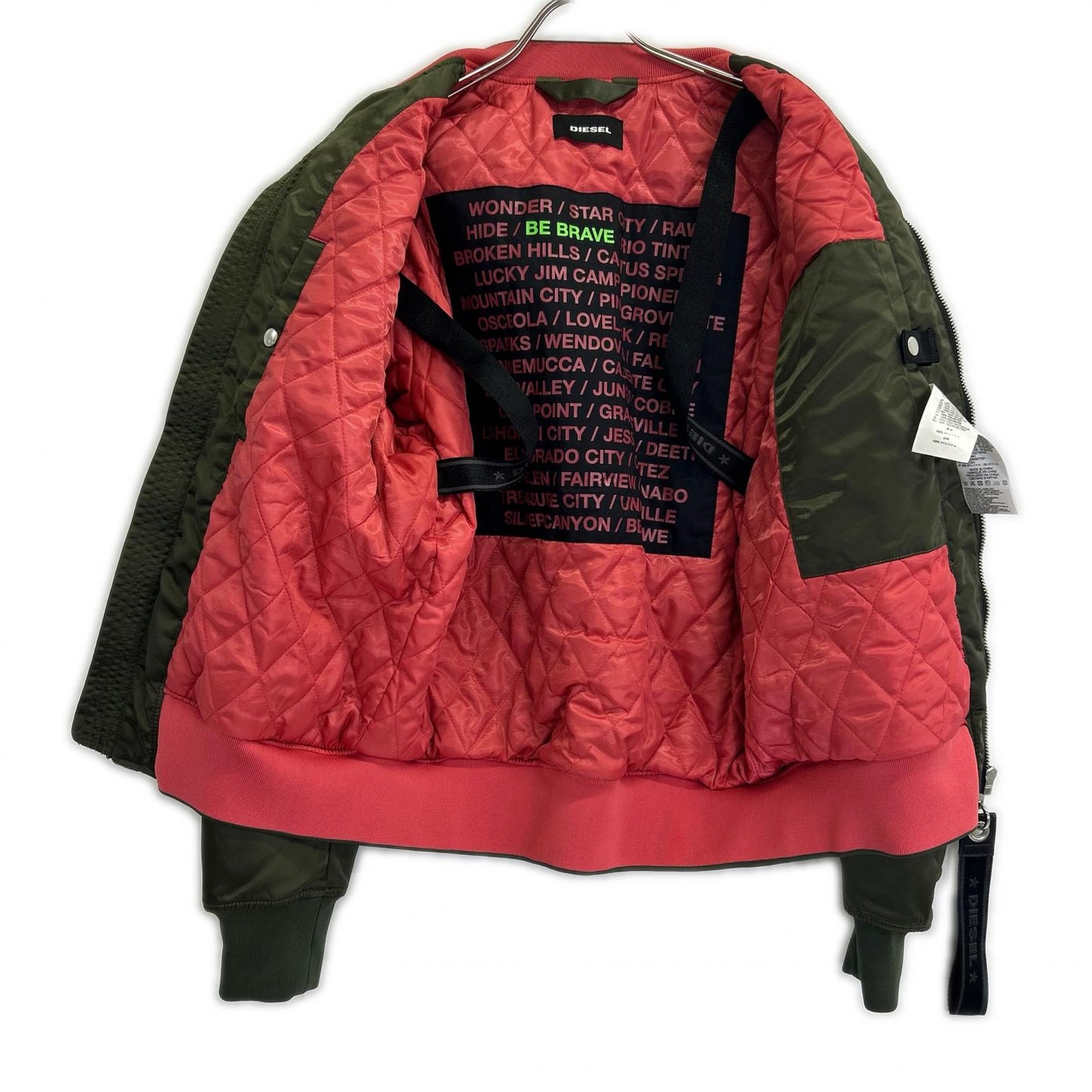 DIESEL 18SS Khaki Nylon MA-1 Jacket Size L
