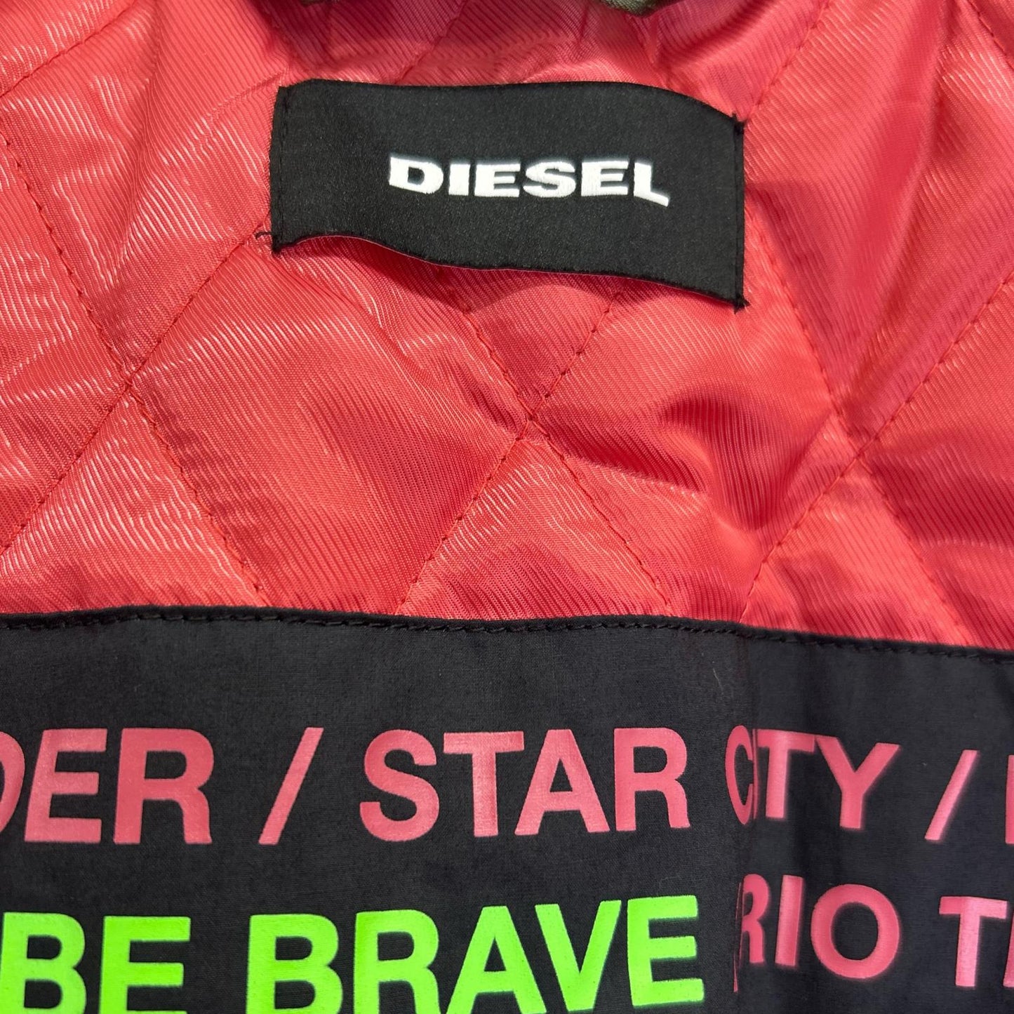 DIESEL 18SS Khaki Nylon MA-1 Jacket Size L