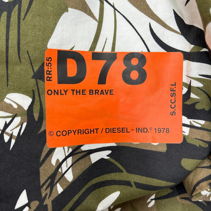 DIESEL Padded Camo Reversible Coat Khaki Size L