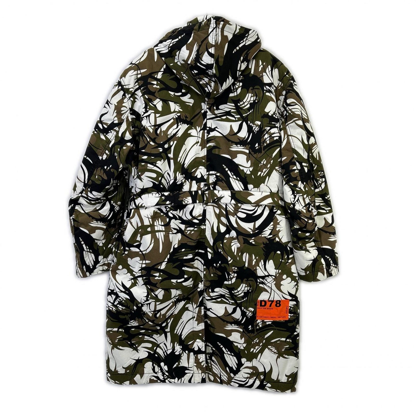 DIESEL Padded Camo Reversible Coat Khaki Size L