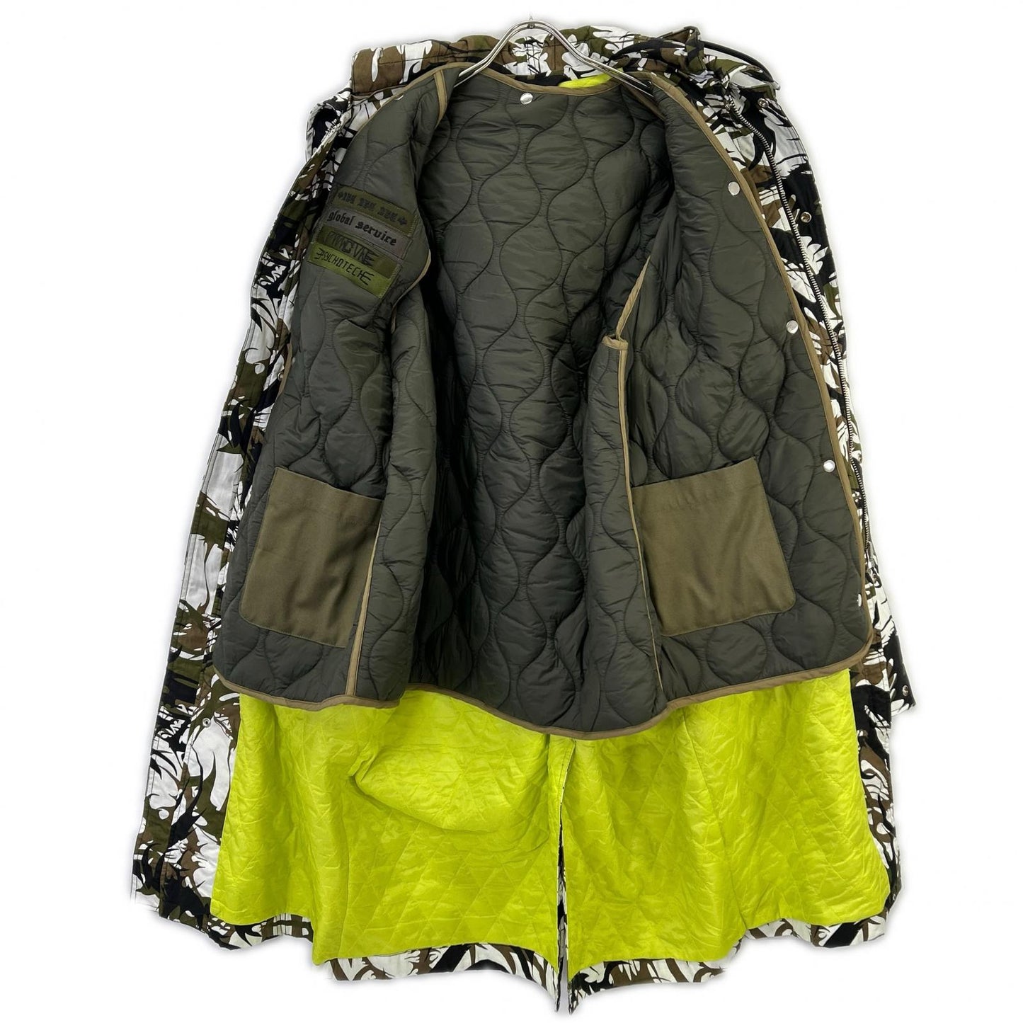 DIESEL Padded Camo Reversible Coat Khaki Size L
