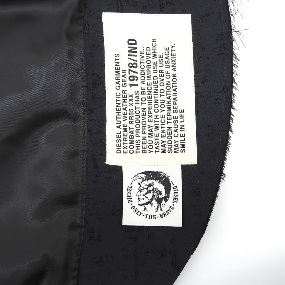 DIESEL Silk Blend Distressed Raw Hem Blazer Black Size 48