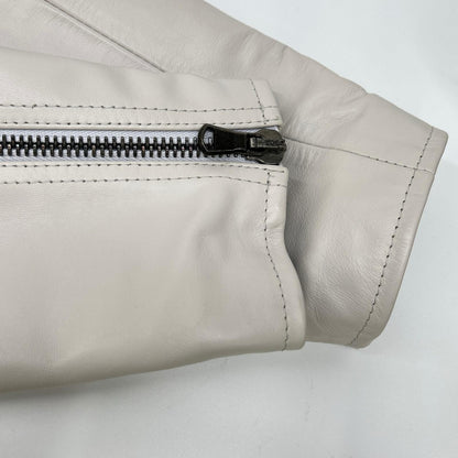 DIESEL BlackGold White Leather Double Rider Jacket Size 48
