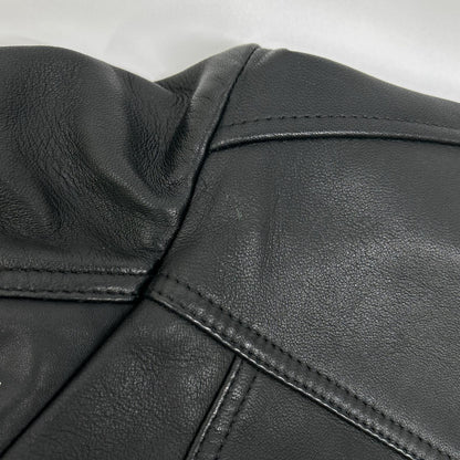 DIESEL Black Lamb Leather Single Rider Jacket Size 48