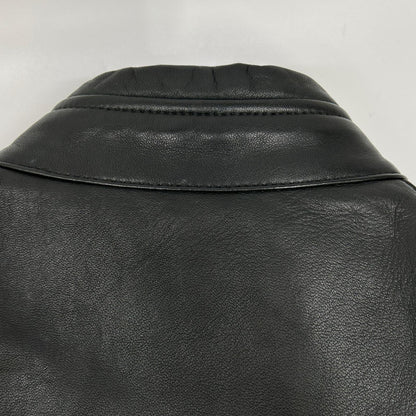 DIESEL Black Lamb Leather Single Rider Jacket Size 48