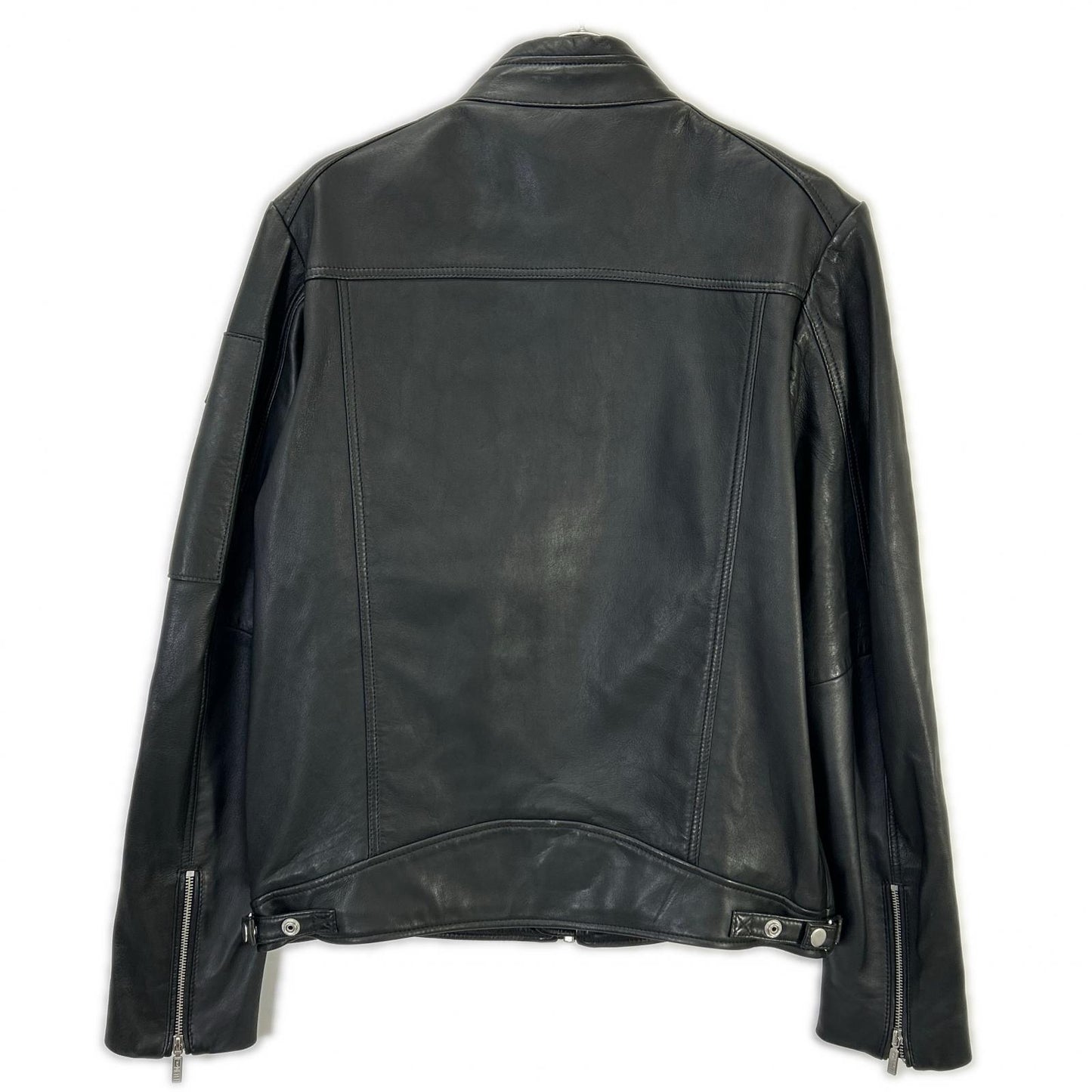DIESEL Black Lamb Leather Single Rider Jacket Size 48