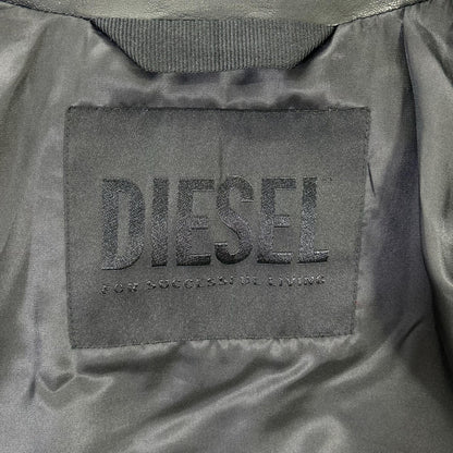 DIESEL Black Lamb Leather Single Rider Jacket Size 48