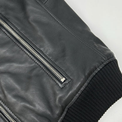 DIESEL Black Shearling Collar Double Riders Jacket Size 48