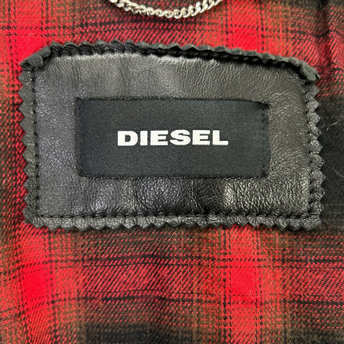 DIESEL Black Shearling Collar Double Riders Jacket Size 48