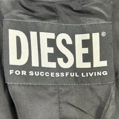 DIESEL L-BLAZE Distressed Leather Jacket Green Size 52
