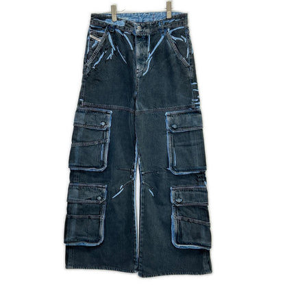DIESEL 24SS D-SIRE-CARGO Denim Cargo Gray Blue Size W26