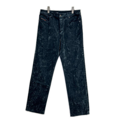 DIESEL Blue Velvet Flocked Button Fly Denim Jeans Size W32