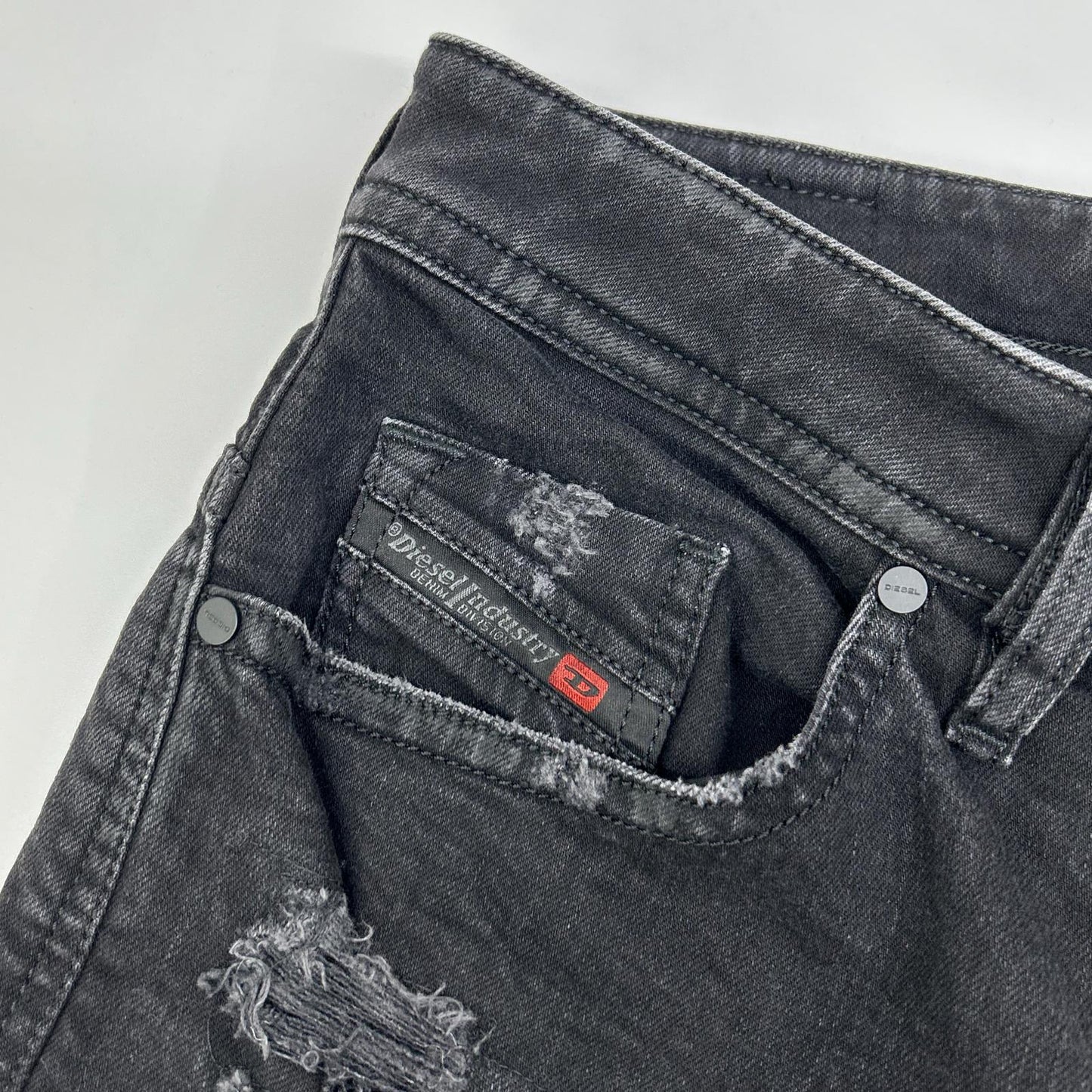 DIESEL Black THOMMER Distressed Pants Size W30-L30