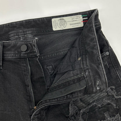 DIESEL Black THOMMER Distressed Pants Size W30-L30