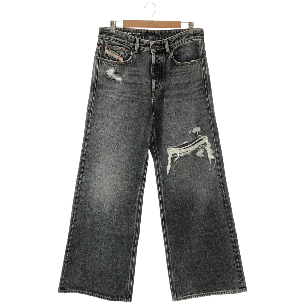 DIESEL Charcoal D-RASE Baggy Denim Size W30