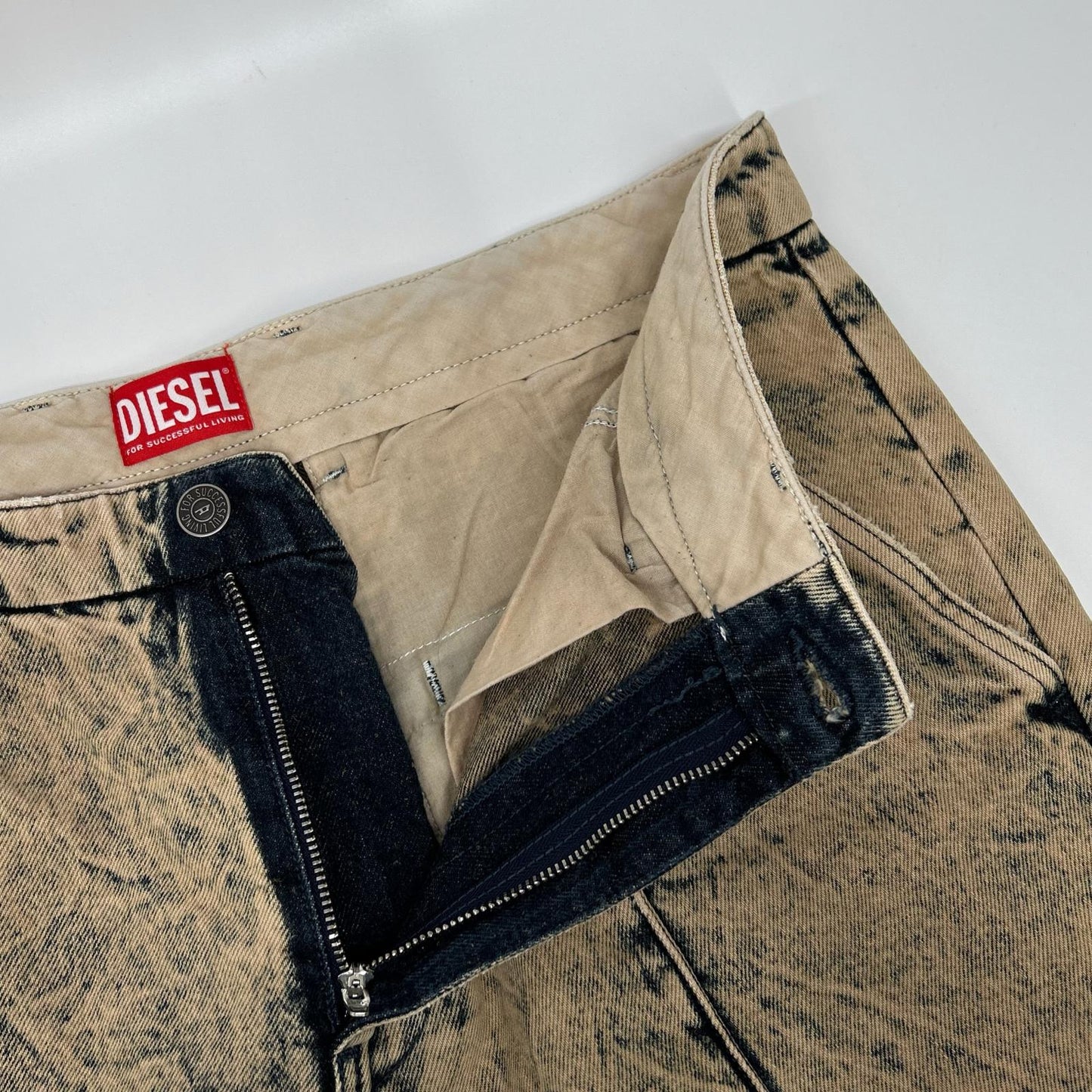 DIESEL Bleached Denim Jeans Beige Size W32