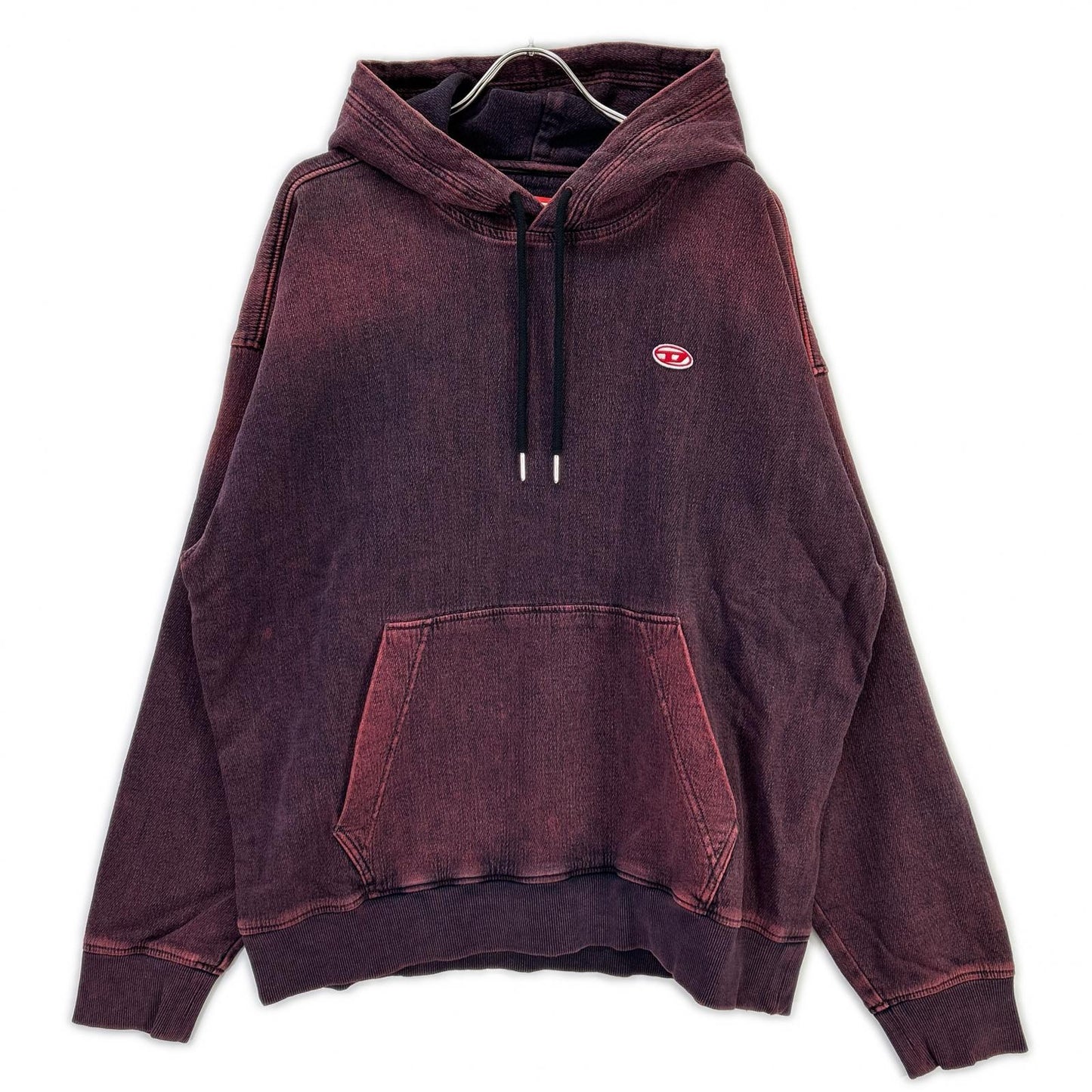 DIESEL Red Denim D-UM-RIB-NE Hoodie Size L