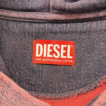 DIESEL Red Denim D-UM-RIB-NE Hoodie Size L