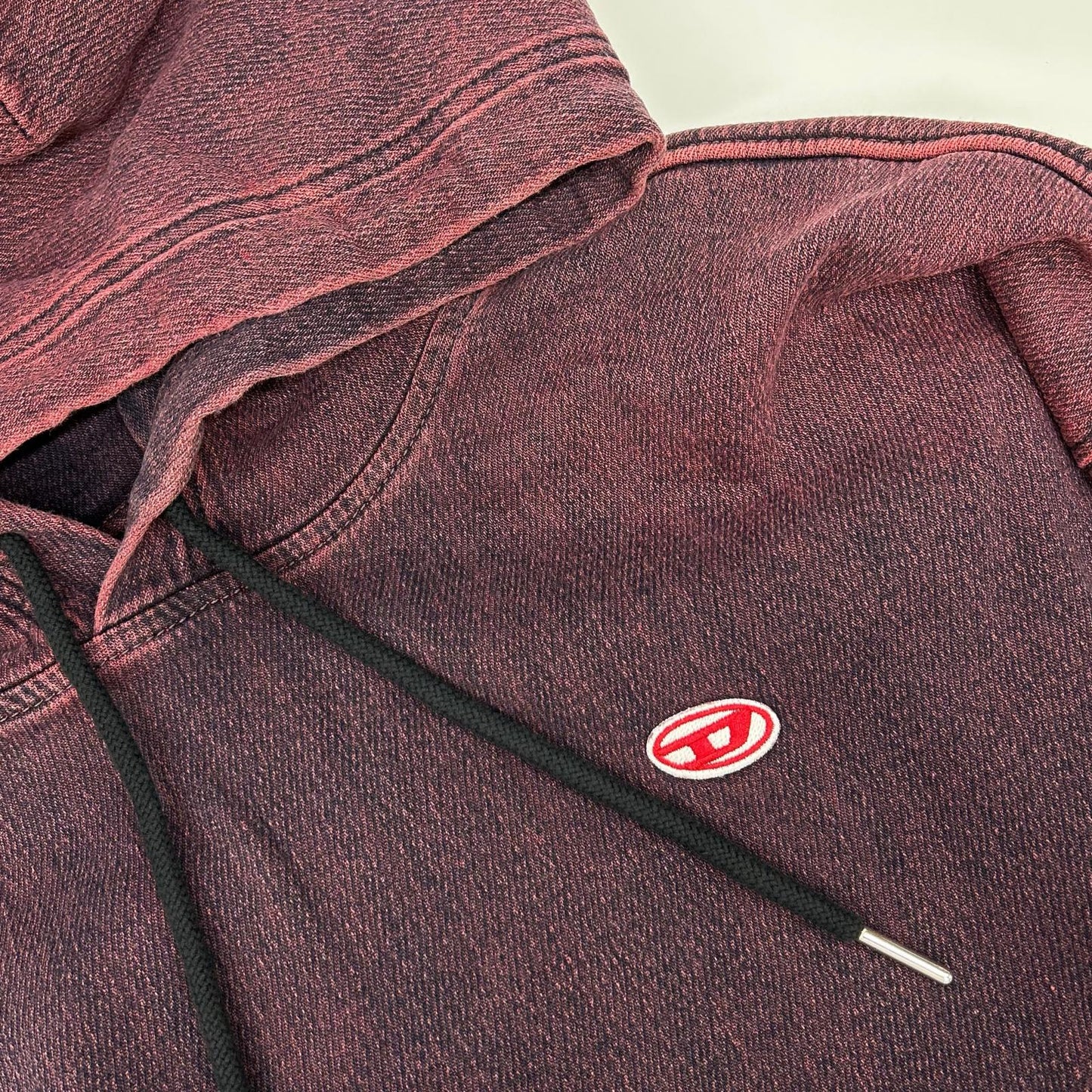 DIESEL Red Denim D-UM-RIB-NE Hoodie Size L