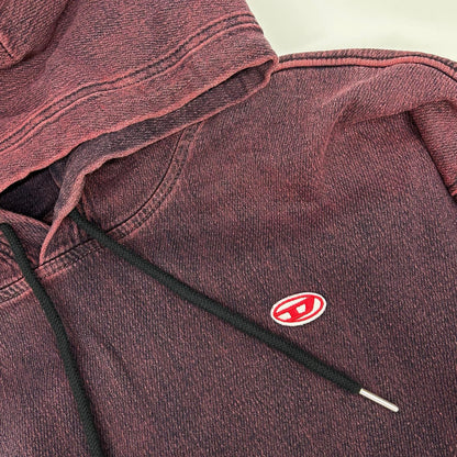 DIESEL Red Denim D-UM-RIB-NE Hoodie Size L