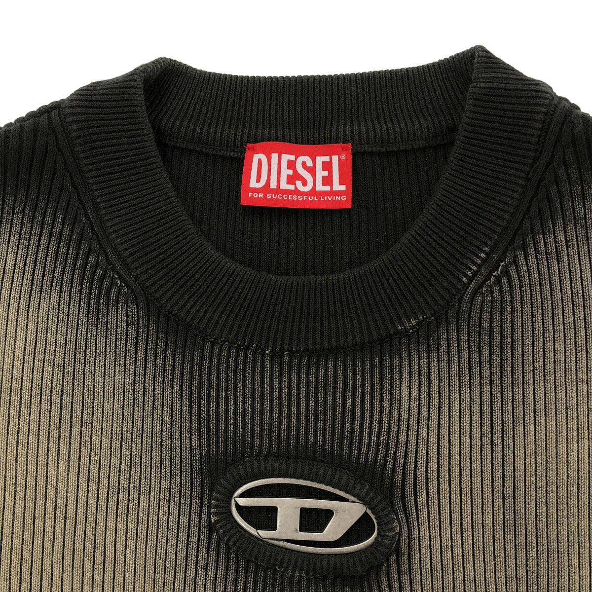 DIESEL K-DARIN Oval D Ribbed Beige/Gray Size XL